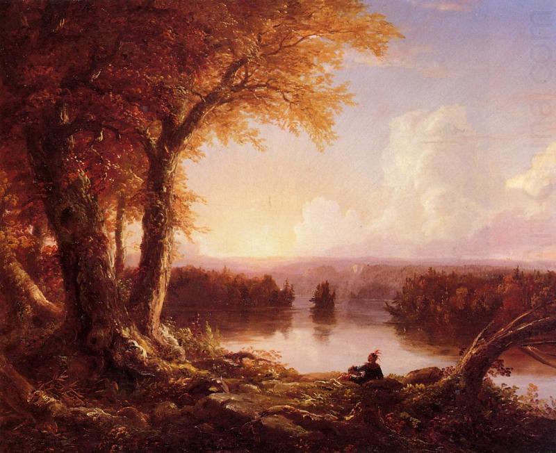 Indian at Sunset, Thomas Cole